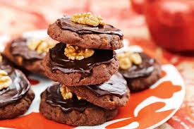 Afghan biscuits with chocolate icing and walnuts